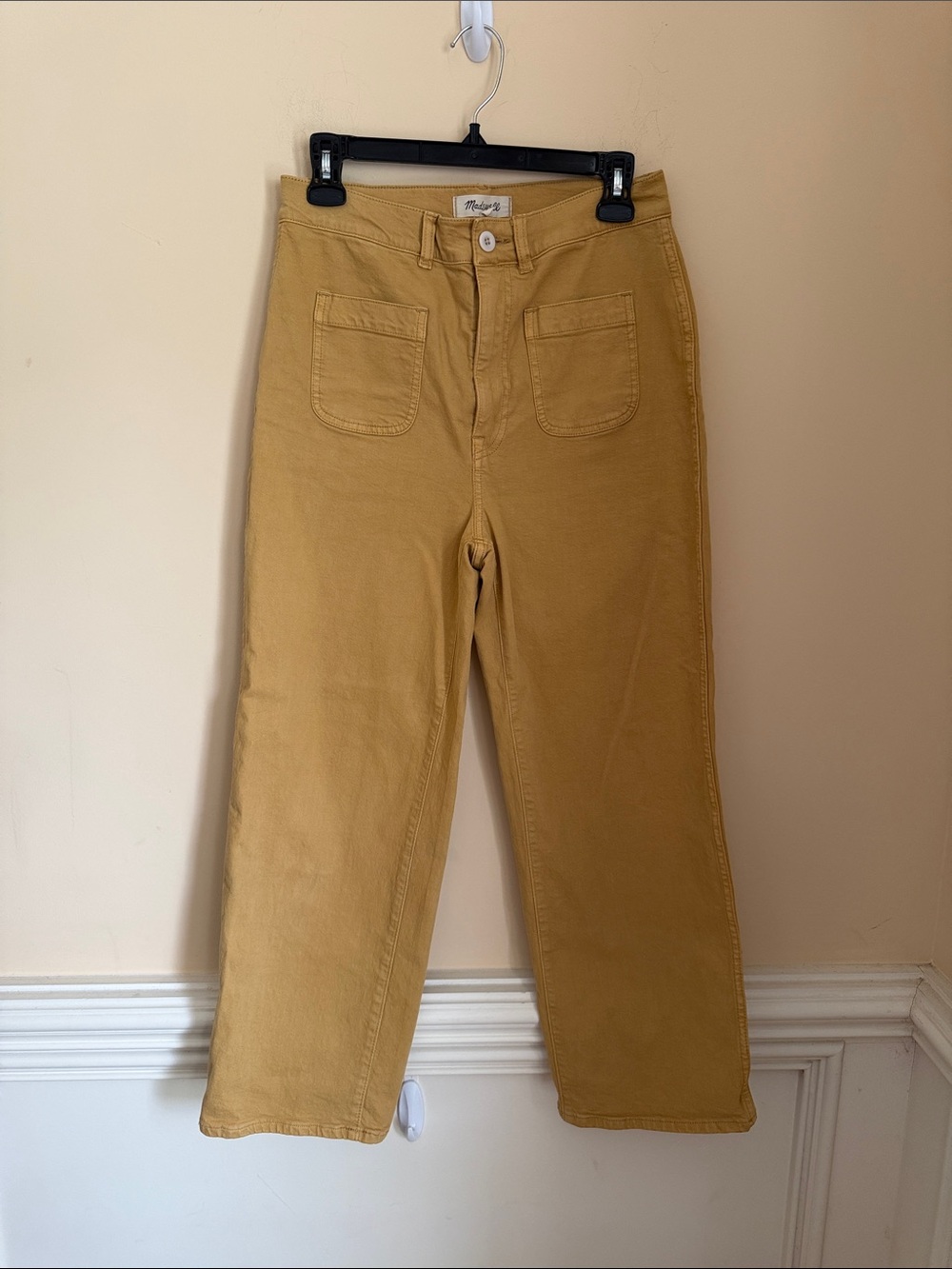 Madewell Emmett Wide-Leg Crop Pants in Mustard Yellow - Size 28 - Picture 4 of 9